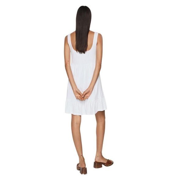 NWT MNG Mango White Frill Cotton Dress Size Small 4 - Picture 3 of 8